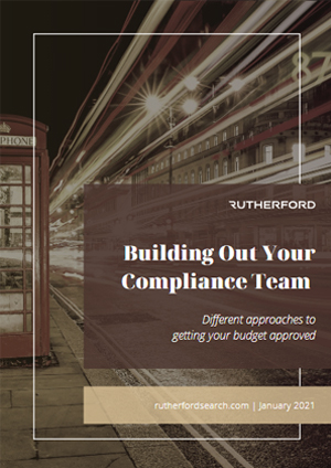cover of rutherford building out your compliance team guide