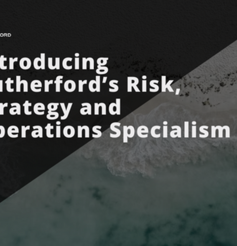 infographic saying introducing rutherford's risk, strategy and operations specialism