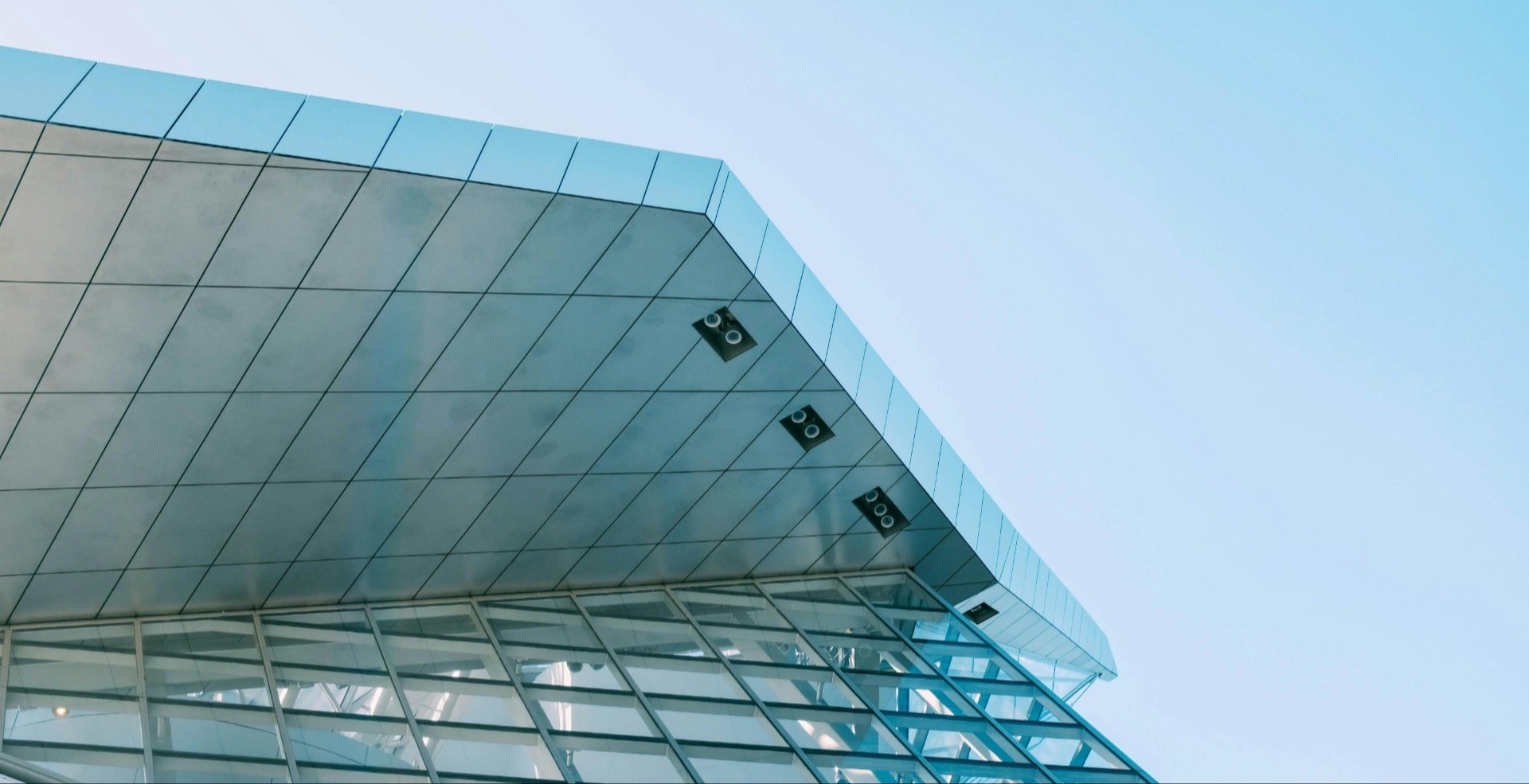 low angle of a mirror building