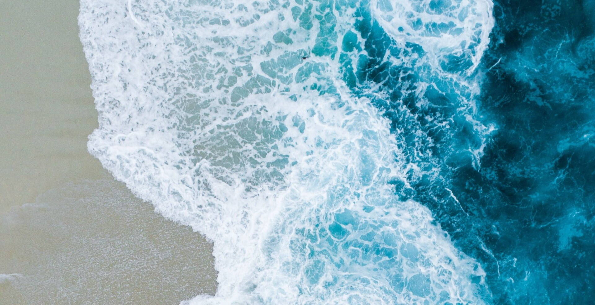 bird's view of blue ocean waves with sand