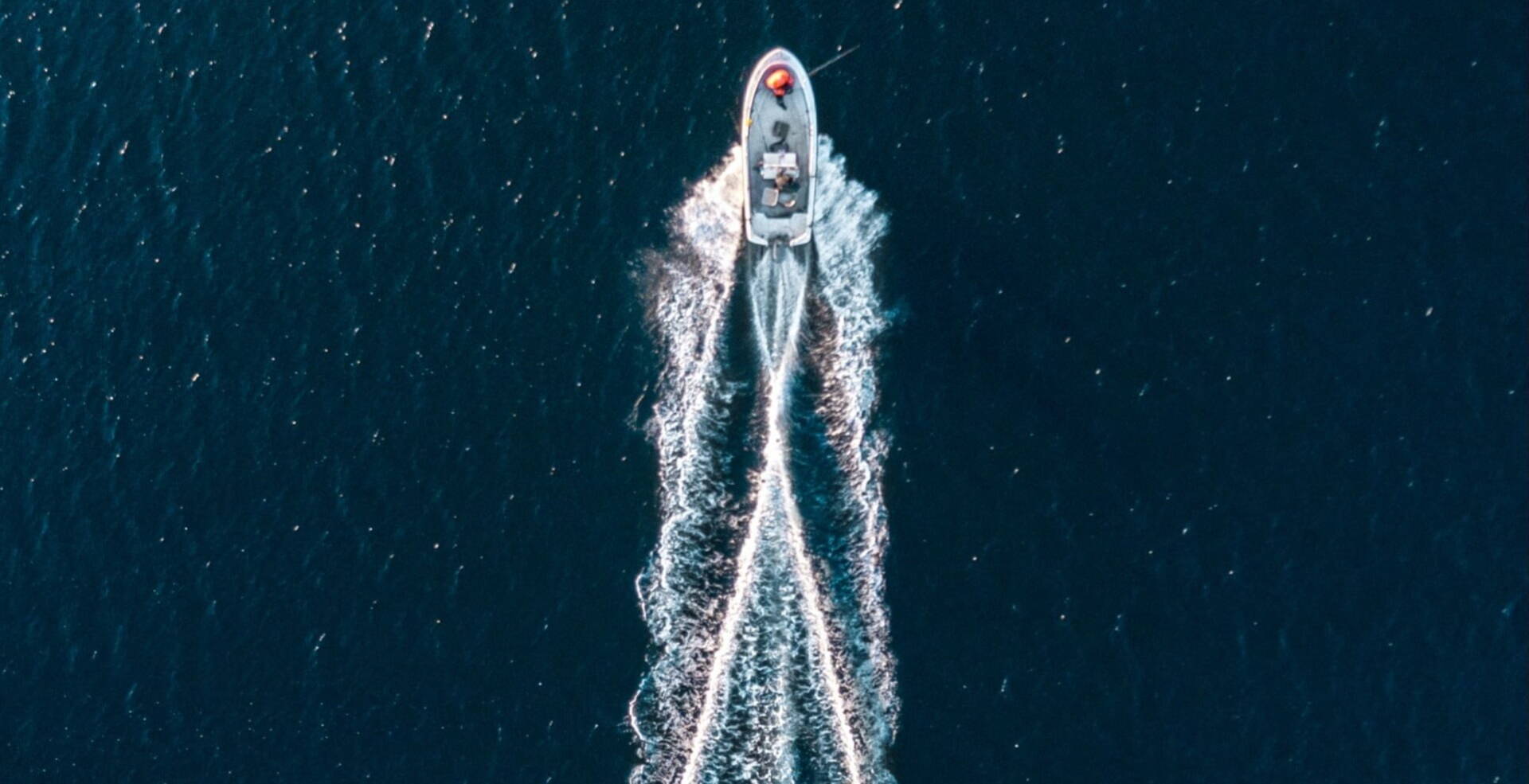 bird's view of a boat in the ocean